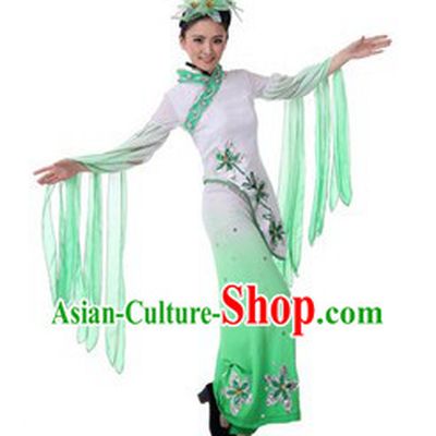 Traditional Chinese Classical Dance Costumes and Headpiece for Women