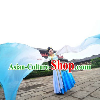 Ancient Chinese Blue Palace Dancer Costumes and Headpiece for Women