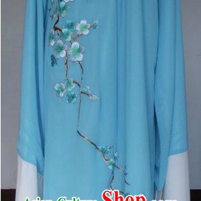 Ancient Chinese Blue Plum Blossom Long Sleeve Robe for Men
