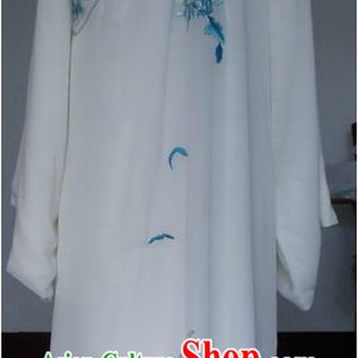 Ancient Chinese Opera White Long Sleeve Robe for Men