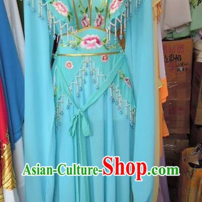 Ancient Chinese Opera Blue Young Lady Costumes