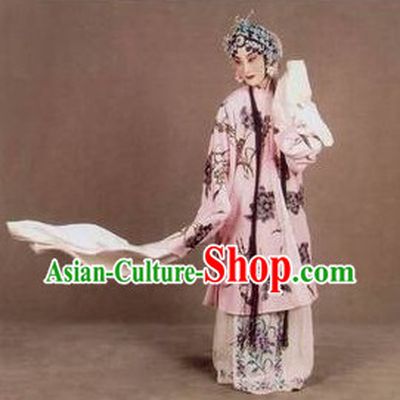 Ancient Chinese Opera Flower Embroidery Young Women Long Sleeve Robe