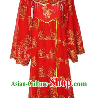 Ancient Chinese Opera Red Wedding Dress for Women
