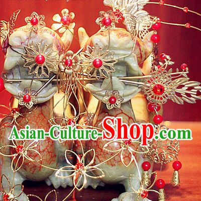 Romantic Chinese Golden Flower Hair Accessories