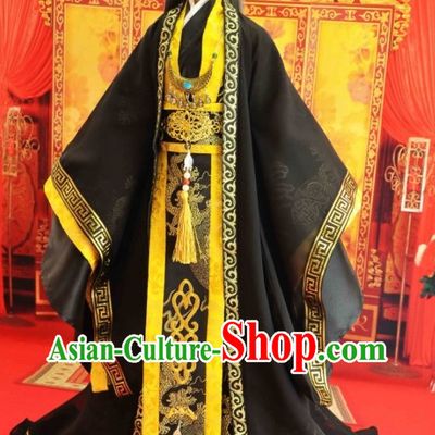 Ancient Chinese Black Hanfu Clothing for Men