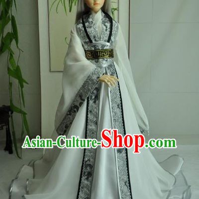 Ancient Chinese White Hanfu Clothing Complete Set for Men