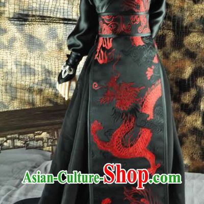 Ancient Chinese Black Dragon Costume for Men