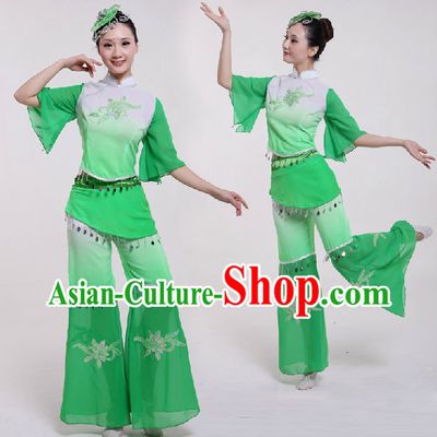 Chinese Classical Dancing Costumes and Headdress for Women