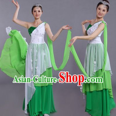 Traditional Chinese Stage Performance Dance Costumes and Headpieces
