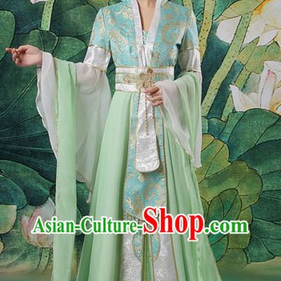 Chinese Classical Light Green SD Costumes Complete Set for Women
