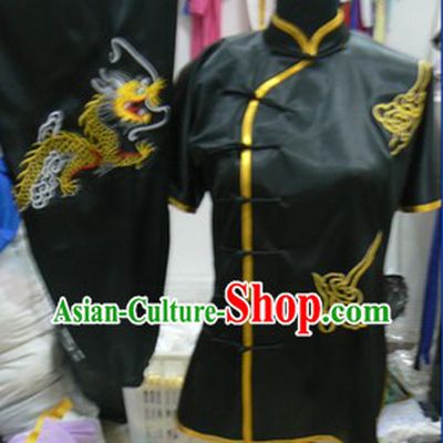 Traditional Chinese Black Silk Tai Chi Uniforms for Women