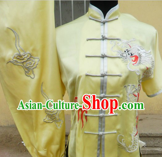 Traditional Chinese Short Sleeve Kung Fu Stage Performance Uniforms