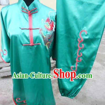 Traditional Chinese Silk Dragon Martial Arts Stage Performance Suit