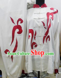 Traditional Chinese Long Sleeves White Kung Fu Uniforms