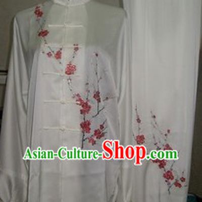 Traditional Chinese White Silk Martial Arts Clothes