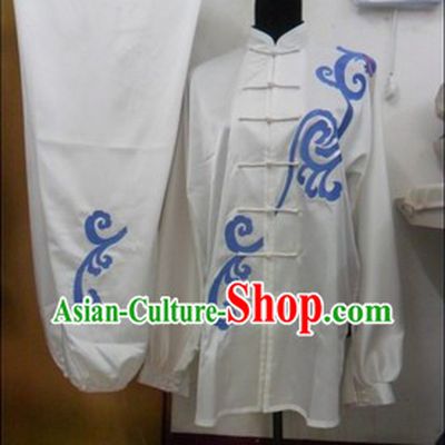 Traditional Chinese White Silk Kung Fu Uniform