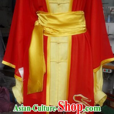 Traditional Chinese Red Gong Fu Costumes, Pants and Veil