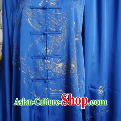 Chinese Classical Blue Dragon Gong Fu Wu Shu Clothes