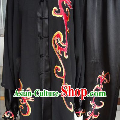 Chinese Classical Black Kung Fu Martial Arts Master Clothing Complete Set