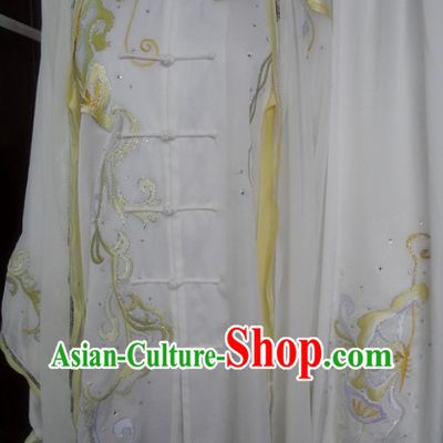 Chinese Classic White Kung Fu Martial Arts Master Clothes Complete Set