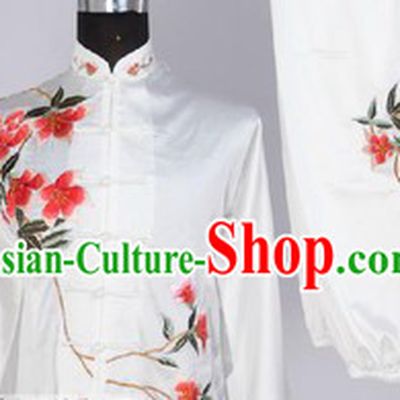 Traditional Chinese Embroidered Flower Martial Arts Outfits