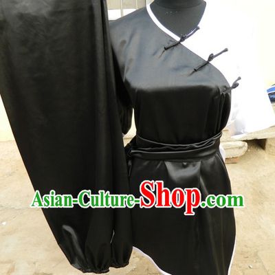 Traditional Chinese Black and White Short Sleeve Gong Fu Uniform