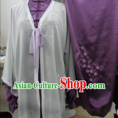 Top Chinese Flower Embroidery Contest and Performance Martial Arts Dresses