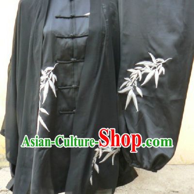Black Long Sleeves Martial Arts and Tai Ji Clothing Complete Set