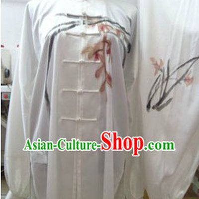 Traditional Chinese Hand Painted Orchid Tai Chi Outfit