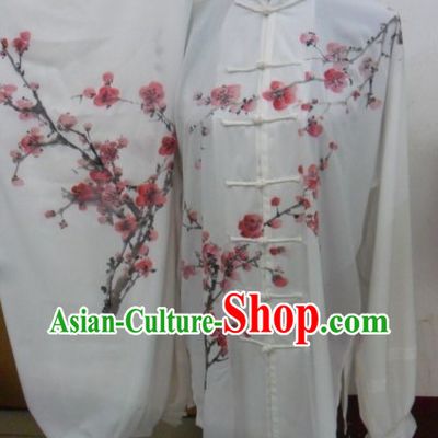 Traditional Chinese Hand Painted Plum Blossom Tai Chi Suit