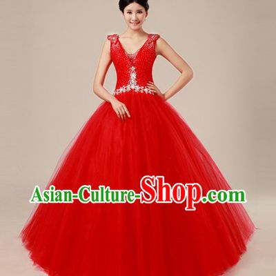 Traditional Chinese Classical Red Wedding Veil for Women