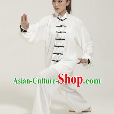 Traditional Chinese White Kung Fu Martial Arts Uniform