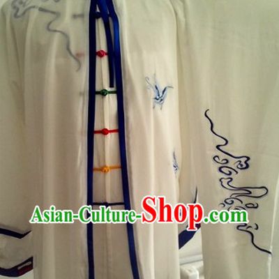Traditional Chinese White Kung Fu and Tai Chi Martial Arts Uniform Complete Set