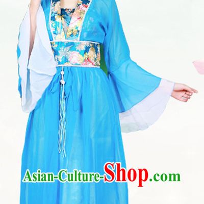 Ancient Chinese Blue Beauty Costumes