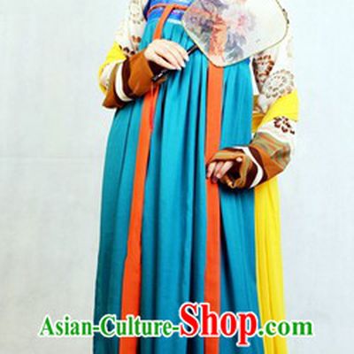 Ancient Chinese Tang Dynasty Female Clothing Complete Set for Women