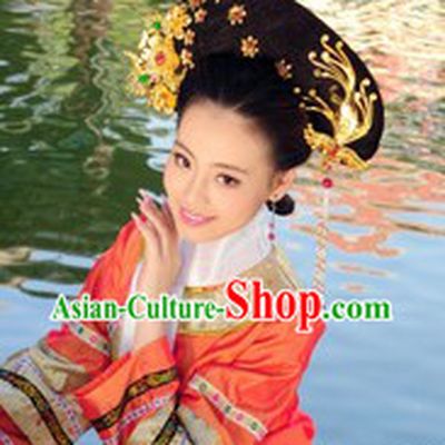 Qing Dynasty Chinese Palace Lady Wig and Hair Accessories Set
