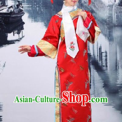 China Qing Dynasty Princess Wedding Clothing, Hat and Shoes