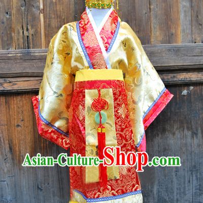 Ancient Chinese Emperor Costume and Hat for Children