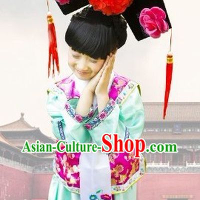Beijing Imperial Palace Lady Costume and Hat for Kids