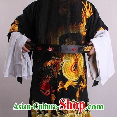 Traditional Chinese Golden Dragon Embroidered Robe for Men