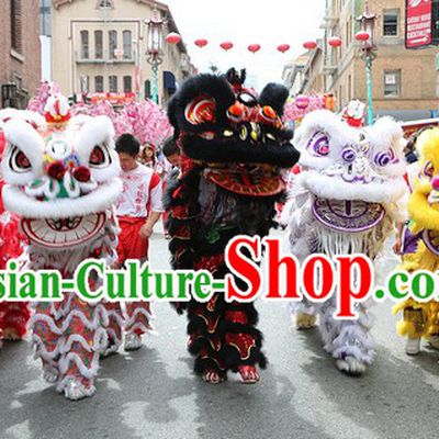 Supreme Chinese Traditional Lion Dance Costume Five Sets