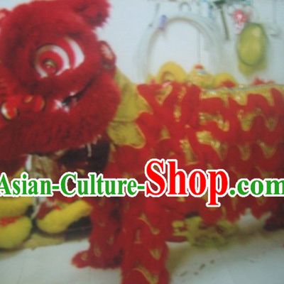 Red Chinese Festival Lion Dancer Costume Complete Set