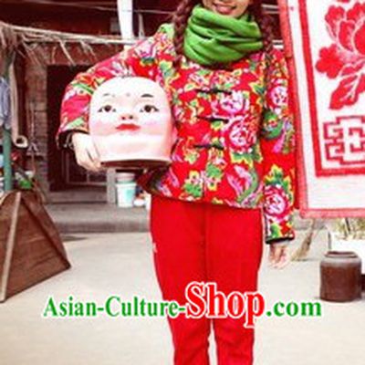 Red Chinese New Year Customs Traditional Clothing and Pants for Girls