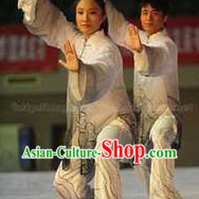 Grey Kung Fu Competition and Practice Costume for Women