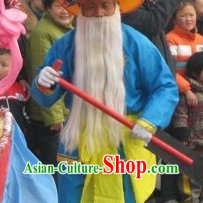 Blue Grandfather Farmer Parade Costume and Hat for Men