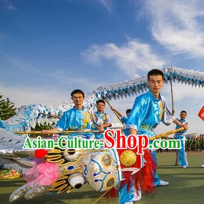 Traditional Silver Dragon Dance Equipment for Ten College Students