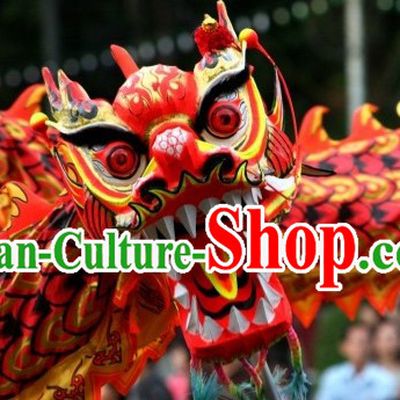 Professional International Competition Fluorescent Dragon Dancing Costumes for Ten Dancers