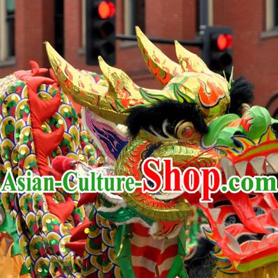 Chinese New Year Customs Community Ceremonial Dragon Dancing Costumes for Nine to Ten People