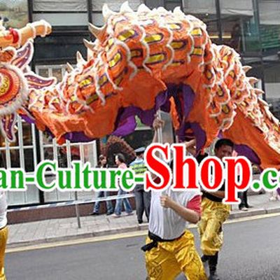Orange Chinese New Year Big Dragon Dance Costumes