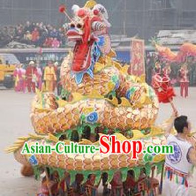 Old Style Handmade Auspicious Cloud Dragon Dance Costumes for Ten People